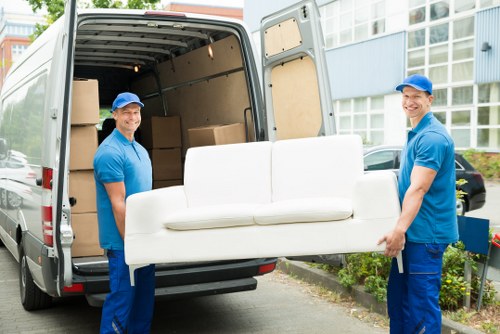 Student removal van ready for a move in Aldgate