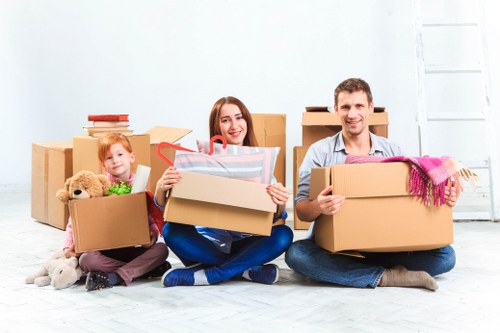 Loading items into a moving van during a man and van service