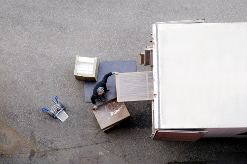 Local moving van near Aldgate apartments and offices