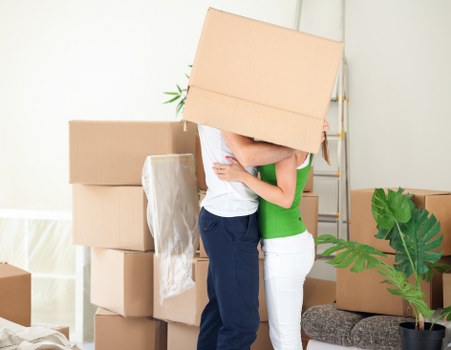 Loading furniture and boxes for a moving job in central London