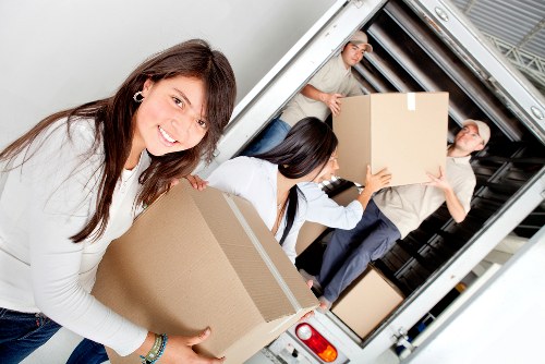 Packing and transporting office equipment during an Aldgate relocation